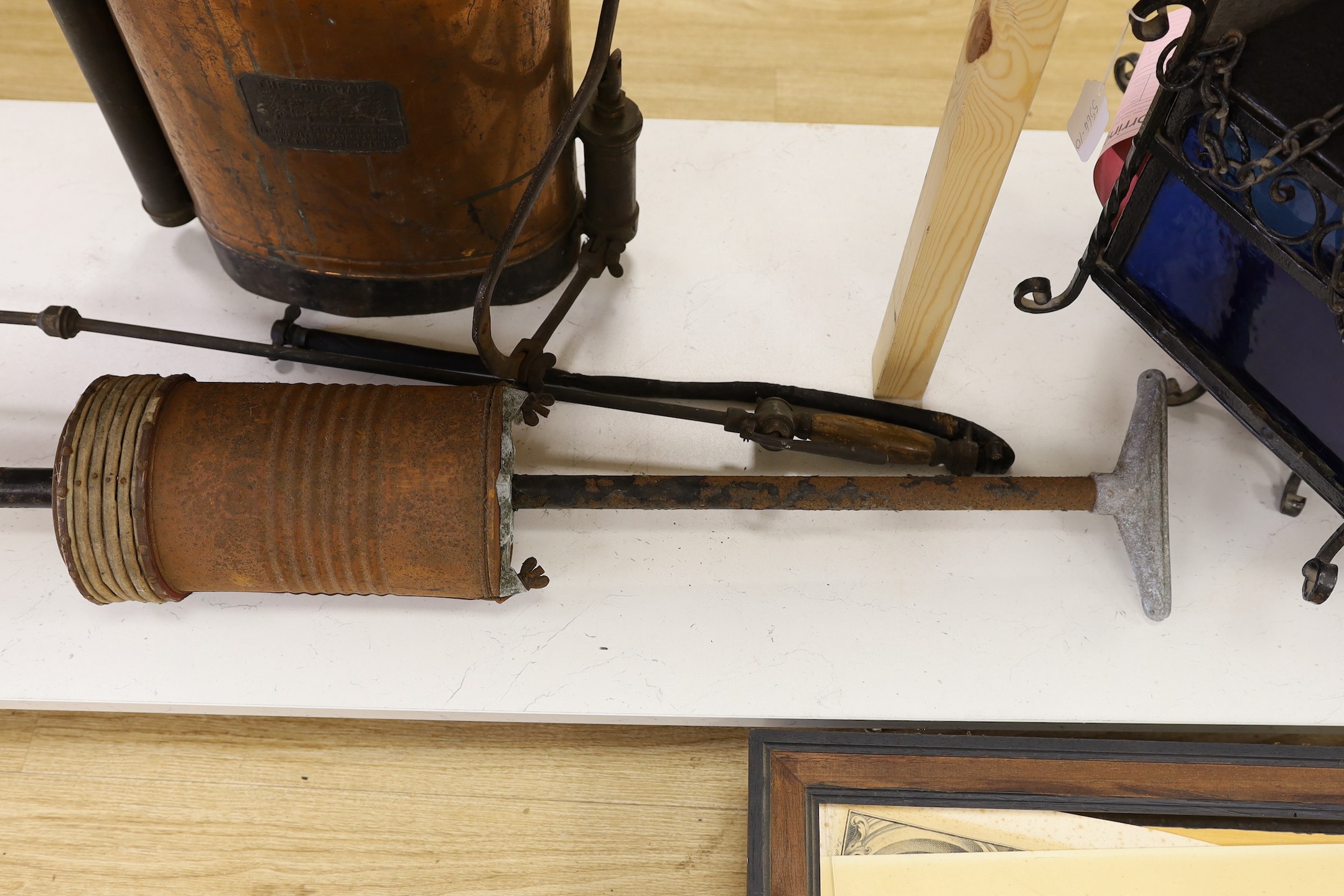 Vintage copper apple sprayer and a Star Vacuum Cleaner